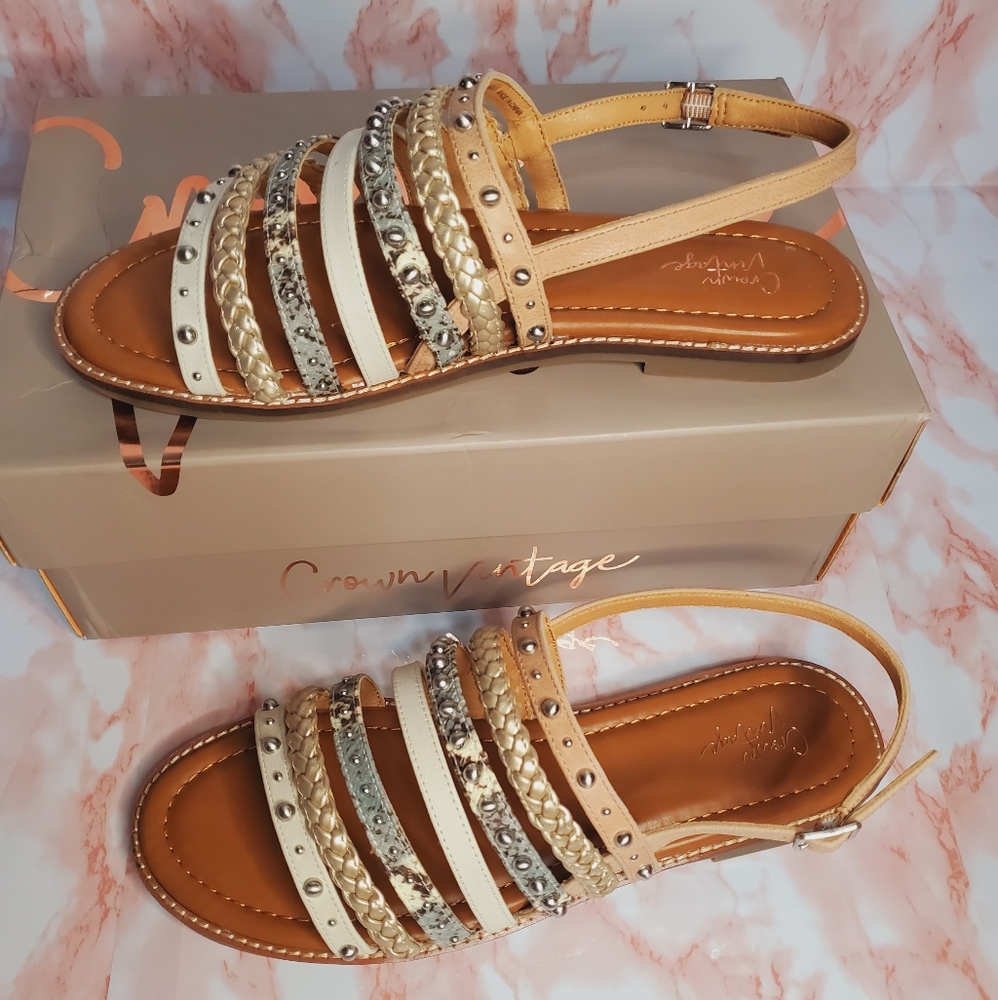 Crown Vintage Womens Sandals Size 8 New - Picture 9 of 15